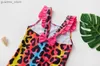 One-Pieces 2-10 Jahre Kleinkind Baby Girls Badebekleidung Leopard Print Girls Badeanzug Ein Stück Kinder Bikini Badeanzug Y240412y2404172x9m