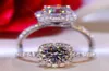 100 Moissanite 1CT 2CT 3CT Brilliant Diamond Halo Engagement Rings for Women Girls Lovar Present Sterling Silver Jewelry9133031