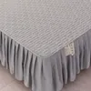 Gallit per letti con letti aderente in cotone a colori solidi 2in1 Protezione della polvere per materasso Copertura moderna per letto king minimalista 240415