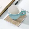 Masa paspasları soyut çağdaş krem ​​bej kum taş granit mermer seramik bardak altlıkları (kare) çay bardağı tutucular