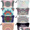 Cosmetic Bags Wholesale Cartoon Mandala Flower Sloths Printing Patterns Toiletry Pouch Portable Waterproof Zipper Travel Makeup Drop D Dhmmx