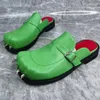 Casual Shoes Design Runway Look MEN Leder Luxus Halbschleuder Slipper Mann Kleiderplattform Nachtclub