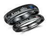 King e Queen Rings for Couples 2pcs os dela combinando com ele e sua promessa de noivado Black Comfort Fi9460195