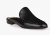 Casual skor qianruiti män svarta mulor glider på tofflor loafers halv chaussure hombre inomhus utomhus