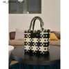 Beach Bags Vegetable Basket Charity Large Capacity Shopping Bag Handbag Weaving Handle Holiday Beach Bag Contrast Color Q240415