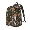 Skolväskor Autumn Mushrooms Berries and Bugs Ryggsäck Kawaii Natural Vintage Mushroom Schoolväska för Student Boys Girls Bagpack Travel Bag