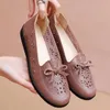 Casual Shoes Soft Ballet Lightweight Women Flat Bottom Ladies Loafers Slip On Hollow Zapatos Para Mujeres