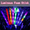 LED Glow Sticks Colorful RGB Fluorescent Luminous Foam Stick Cheer Tube Glowing Light For Wedding Birthday Party Supplies Props LT918