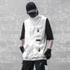 Mäns västar 2024 Spring Summer Tatcical Techwear Punk Hip Hop Cargo Vest Men Multi-Pocket Function Turtleneck Waistcoat ärmlös jacka