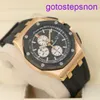 Designer AP Wrist Watch Royal Oak Offshore Serie 26401ro Rose Gold Black Dial Tre Eyes Chronograph Fashion Fashion Leisure Business Sports Machinery