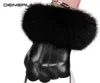 Fünf Finger Handschuhe Winter Frauen 2021 Touchscreen Echtes Leder Black Luva Guantes Handschoenen Modis Hiver Femme4449173