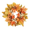 Decorative Flowers Mini Fall Candle Wreaths Rings Garland Artificial Pumpkin For Bar Dining Table Tabletop Festivals