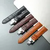 Watchband 14mm 16mm 18mm 19mm 20mm 21mm 22mm 24mm حزام جلدي أصلي Men Universal Place Band Watch Accessories 240415