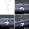 Pendant Necklaces Stainless Steel Double Accessories Arrow Through The Heart Y Fashion Pendants Chain Choker Necklace For Women Drop D Dhrti