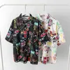 Hawaiian Beach Shirt Mens Butting Lightweight Button Top Top Sunflower à motifs japonais Vêtements à la mode 240415