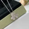 Designer Van Precision S925 Collier en diamant en diamant complet Pure Silver Clover Full Diamond Luxur