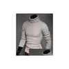 Herentruien XMY3DWX Solid Slim Fit Plover Men Gray White Sweater Brand Turtleneck Pl Homme Marque Sueter Hombre D1892902 Drop Deli DHWP1