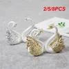 Fournitures de fête 2/5 / 8pcs Lot Crown Glass Table Swan Baking Decorative Birthday Anniversary Ornement Cake Topper Figure Paper Weight Desk Home