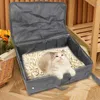 Transporteurs de chats portables à litière de voyage pliable peu avec des accessoires de couvercle de toilette pour le couvercle pour un nettoyage facile à la maison