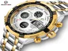 Goldenhour Steel Business Meen смотрит на модные мужчины Quartz Watch Date Week Дисплей наручные часы Аналоговые водонепроницаемые мужские часы Relogio Y7070831
