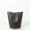 Tanned Plant Cowhide Bag 2024 High-capacity Genuine Leather Bucket Casual Soft One Shoulder Underarm for Women