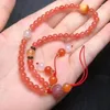 Decorative Figurines Natural South Red Agate Crystal Healing Bead Hanging Ornament With Wholesale Price Special Jewelry Gift