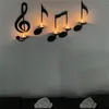 Candle Holders A-Candle Holder Wall-Mounted Creative Handmade Metal Musical Note Key Shape Tea Light Display Stand Home Decor