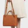 Woven Handbag 2024 New Metal Rope Buckle Niche Design Simple Shoulder Bag Large Capacity Fashionable Crossbody