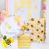 Brocada de presente 1set Bee Candy Package Boxes Carton Lollipop Cards para Baby Shower Kids Birthday Party DIY Cookies Decoração de suprimentos
