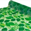 Adesivi della finestra Foglia verde statico Assorbimento a prova di calore Porta scorrevole senza pellicola glassata GLUEY Leola adesivo in vetro colorato 90 cm x300 cm