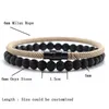 Other Bracelets Economic 2Pcs Matching Bracelet Set Unisex 6mm Onyx Stone Braclet 4mm Cord Chain Braslet Paired Couple Brazalete Pulseira JoiasL240415