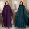 Ubranie etniczne muzułmańska kaftan abaya sukienka kobiety Dubai otwarty strój Turkish szyfonowy elegancki afrykański luźny luksusowy abayas