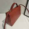 LP27 lunch box bag 2024 new fashionable leather cowhide single shoulder diagonal cross bag casual version small square bag