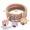 Tree Bracelet, Life Flower Crystal Diamond Pendant, Three Color Elastic Alloy Bracelet Set