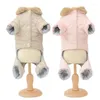 Hundekleidung Kleidung Pelzkragen Winter Jumpsuit vier Bein warmes Haustier -Outfit Welpe Kostüme kleiner Kleidungsmanteljacke Overalls