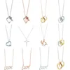 Collier de charme 100% 925 Silver Love and Key Cross Pendants Collier Rose Gol White Or Bijoux Silver Match World Fit Bijoux1166941