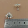 Dingle örhängen 925 Sterling Silver Stud Pearl Earring Nature Freshwater Handgjorda Flower Mini Pearls High Luster Quality 15 Mm