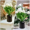 Dekorativa blommor 12 datorer Fake Home Tulips Dekor Prorn inomhus blomma sovrum vit emulering brud