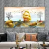 Neue chinesische Stil moderner abstrakter Goldhirschbaumstein Luxus dekorative Malerei Poster Leinwand Drucke Wandkunst für Wohnzimmer