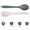 Spoons Grade Silicone Long-Handled Soup Spoon Tableware Solid Color Kitchen Flatware Utensils Accessories