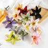 Dekorativa blommor Silk Lily Artificial Craft för Scrapbook Diy Candy Box Wedding Party Garden Home Decoration Julkrans S