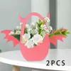 Decorative Flowers 2Pcs Flower Box Arrangements Home Decor Girl Basket For Celebration Dining Table Organizing Wedding Ceremony