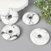 Decorative Figurines White Howlite 45 Mm Donut Pendant Hand Carved Gemstone Crystal Craft Souvenir Gift Jewelry
