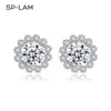 Brincos de garanhão SP-Lam Silver Diamond Luxury Moissanite Earing Wedding Sterling 925 Moda Flower Ladies Mulher 2024