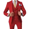 Мужские костюмы 2024 мужчины 13 Цветов Летняя свадьба двойная грудь золотая кнопка пиджаки брюки повседневная куртка брюки 3 куски