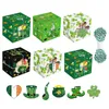 Present Wrap 12st St Patrick's Day Box Treat Boxar Små närvarande med Display -fönster för Candy Biscuit Pastries Party Favors