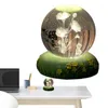 Figurines décoratives Lumineux Crystal Ball Nightlight Fleurs créatives et chaton LED Resin atmosphère Light Home Room de chambre à coucher décor