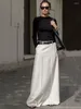 Kjolar OneCozyday Women's Streetwear Solid Color kjol H-line Hög midja Golvlängd Löst passande avslappnade bottnar för kvinnliga