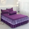 Bed Dress Lace Set Skirt Bedspread Home Textile Solid Bedroom Coverlets Bedspreads Sheets Dust Cover Bedding 240415