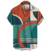 Yaz Klasik Stil Moda Erkek Gömlekler Küba Sosyal 3D Baskı Gündelik Slim Fit Man Giyim Bluz Camisa Çiçek Harajuku Hawaii 240415